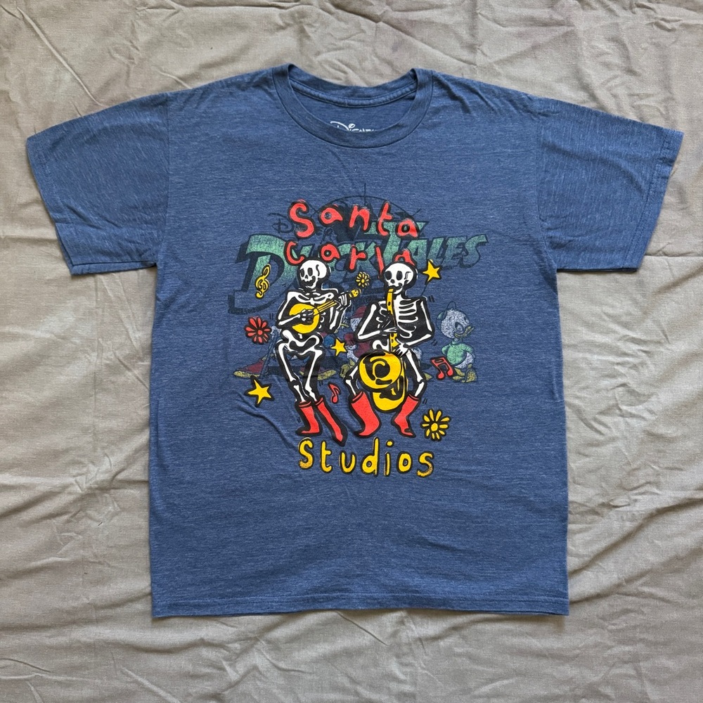 Hand Printed Vintage Upcycled T-Shirt Size S